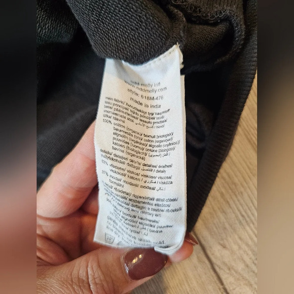 Odd Molly Size Small Dark Gray Hooded Pullover Sweatshirt Lace Up Front Comfy - Picture 8 of 11